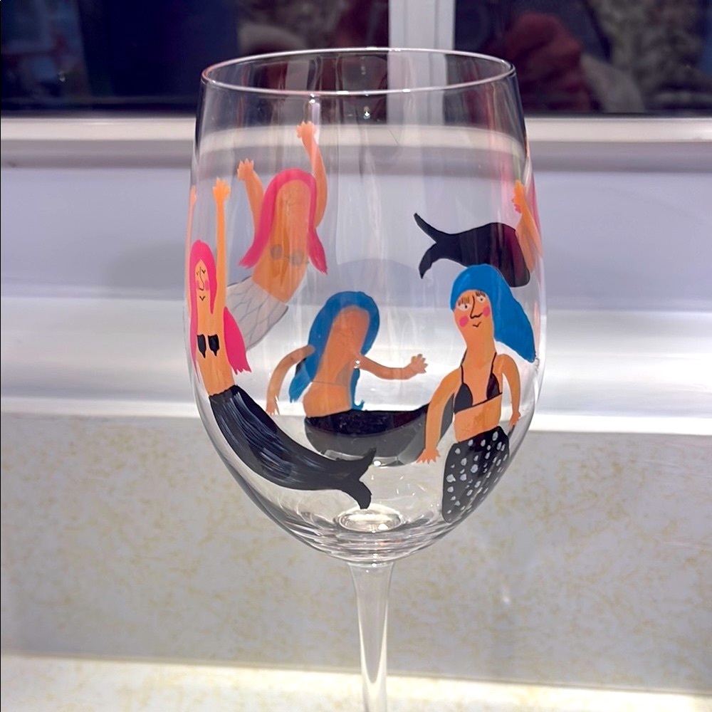 Mermaid Themed Wine Glass with Gift Box